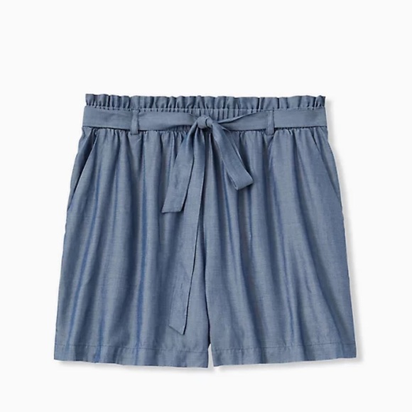 torrid Pants - Torrid Chambray Midi Shorts